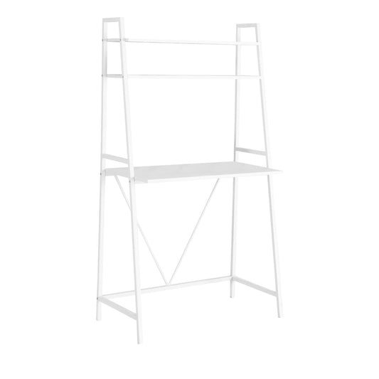 18inches x 32inches x 60inches White TopwithWhite Metal  Computer Desk